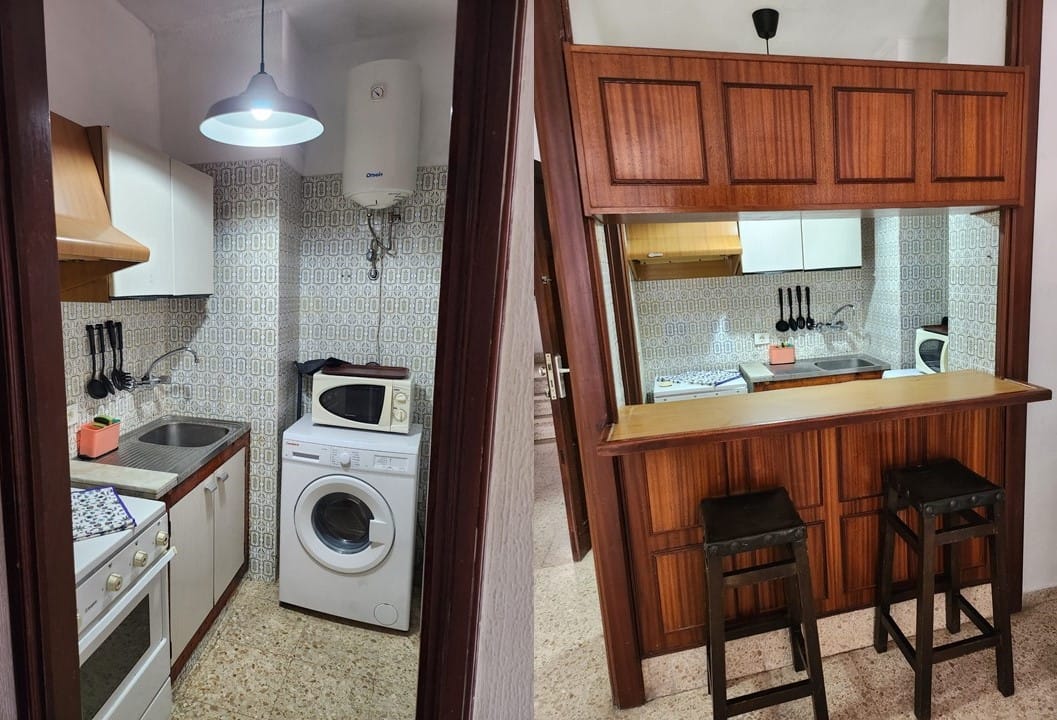 Cocina equipada con electrodomésticos piso alquiler